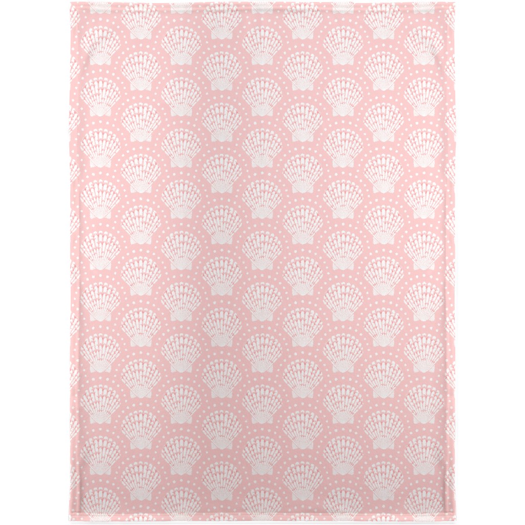 Pretty Scallop Shells - Pink Blanket, Sherpa, 30x40, Pink