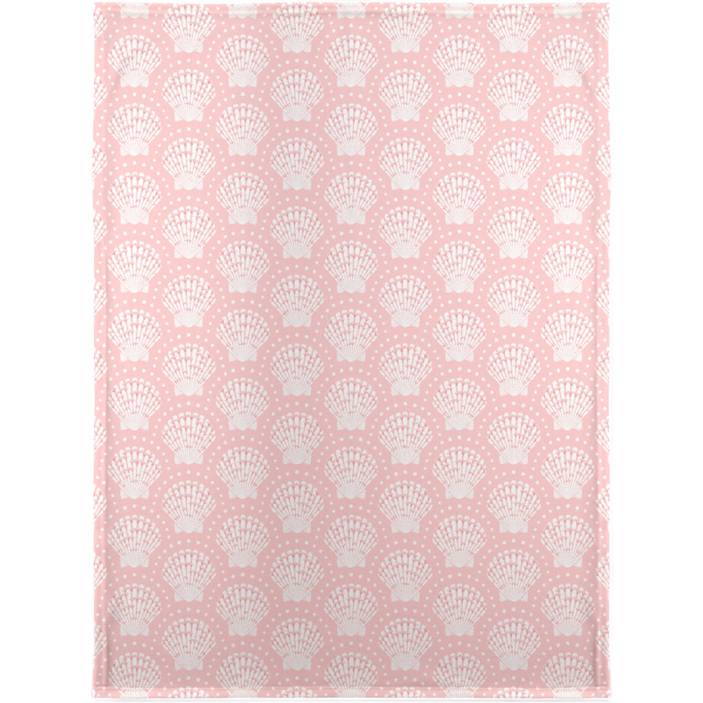 Pretty Scallop Shells - Pink Blanket, Sherpa, 30x40, Pink, Bright Pink