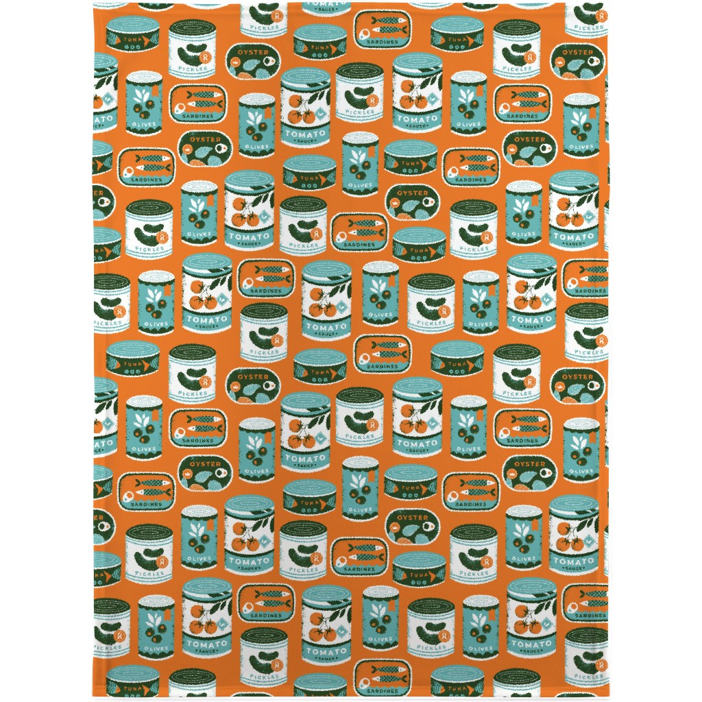 Canned Goods Blanket, Sherpa, 30x40, Orange, Fawn