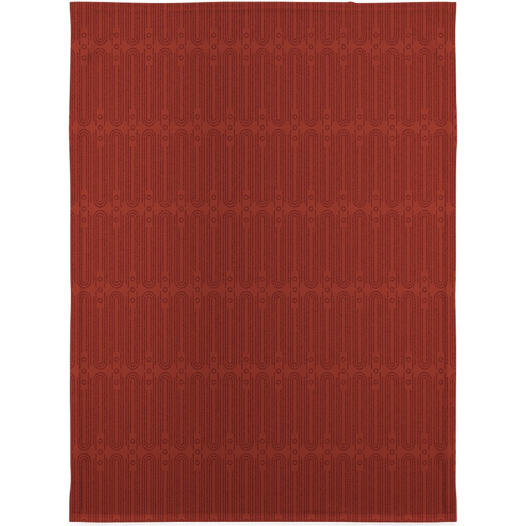 Art Deco Arches - Cranberry Blanket, Sherpa, 30x40, Red