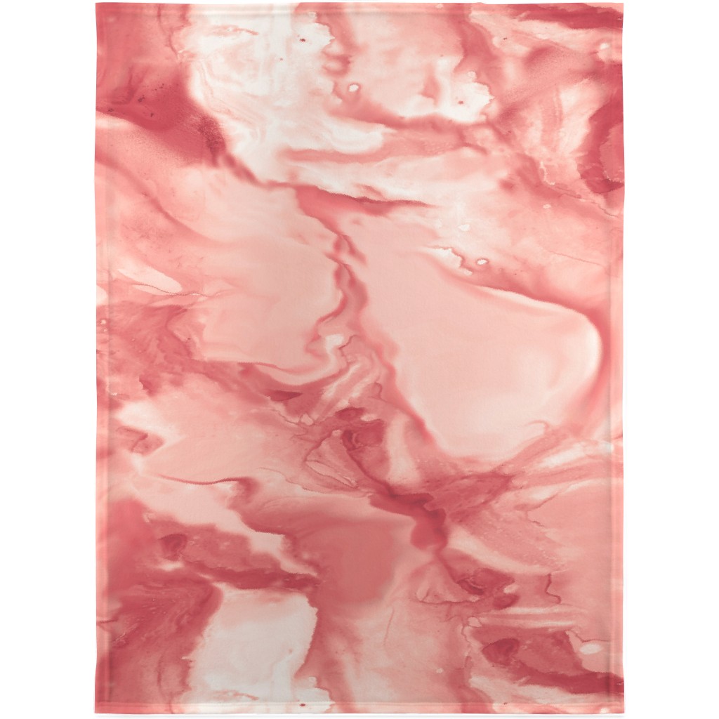 Abstract Watercolor Marble Blanket, Sherpa, 30x40, Pink