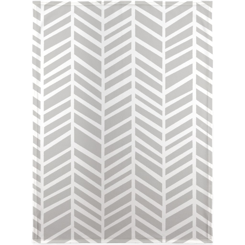 Herringbone Tender Shoots Blanket, Sherpa, 30x40, Gray, Smoke