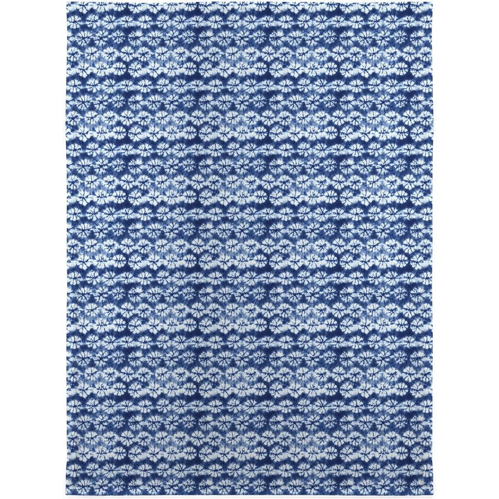 Shibori Pine - Blue Blanket, Sherpa, 30x40, Blue, True Blue