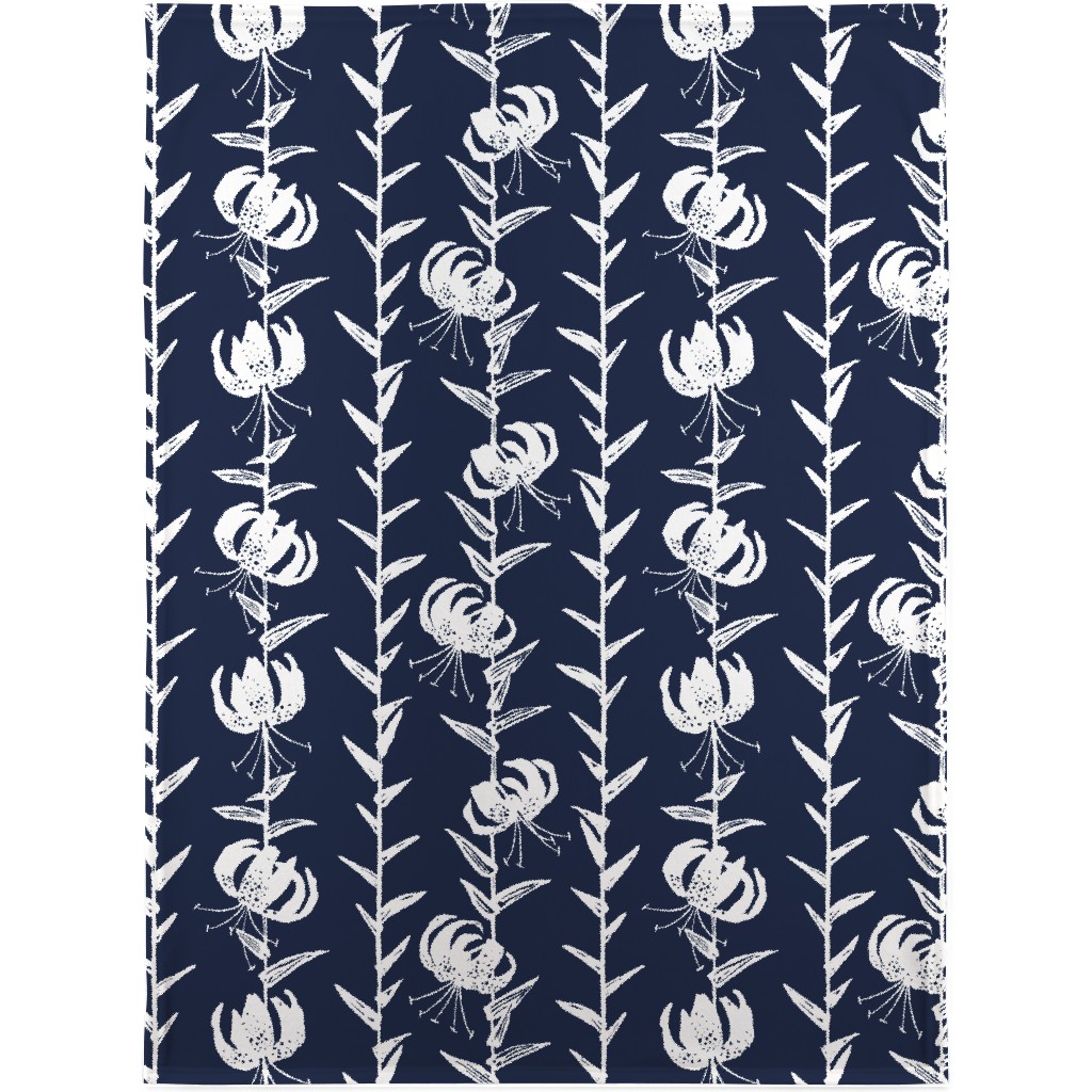 Lily Stripe - Blue Blanket, Sherpa, 30x40, Blue