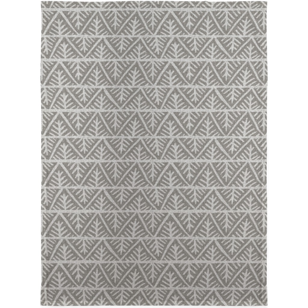 Textured Mudcloth Blanket, Sherpa, 30x40, Gray, Silver