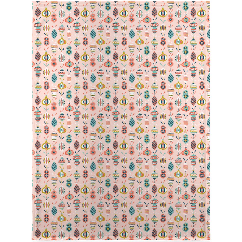 Decorated Christmas Ornaments - Pink Blanket, Sherpa, 30x40, Multicolor