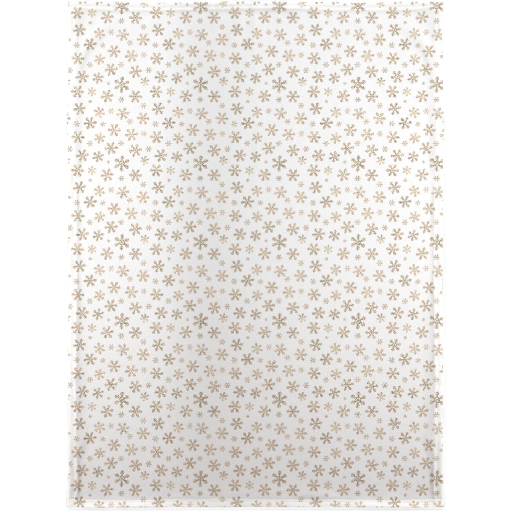Holiday Snowflakes - Gold Blanket, Sherpa, 30x40, Yellow