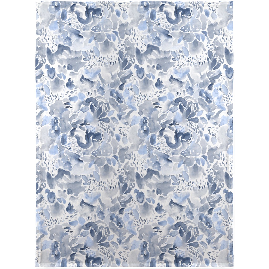 Happy Abstract Watercolor Blanket, Sherpa, 30x40, Blue, Marine Layer