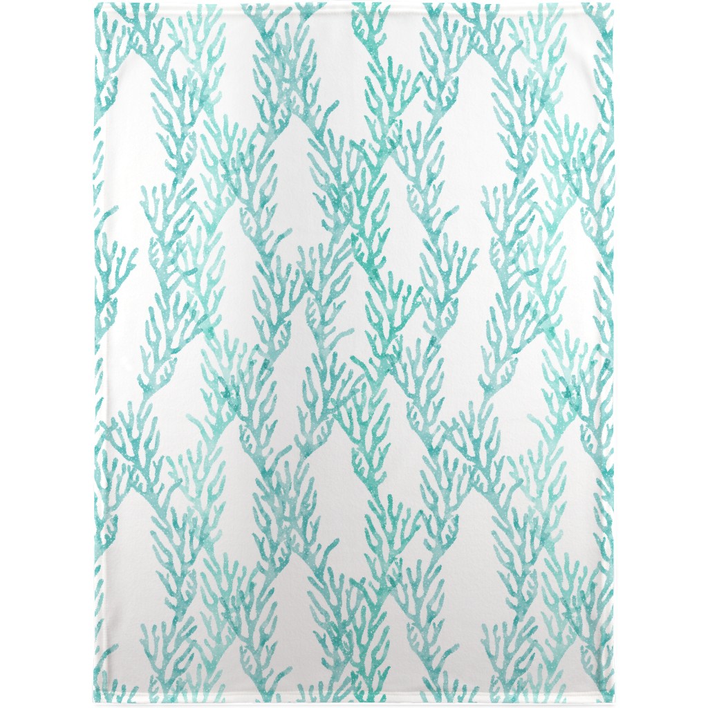 Coral Mermaid Blanket, Sherpa, 30x40, Blue, Catalina