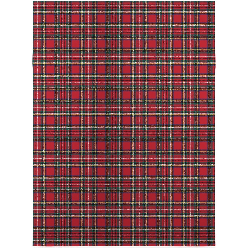 Royal Stewart Tartan Style Repeat Perfect for Christmas Blanket, Sherpa, 30x40, Red, Red