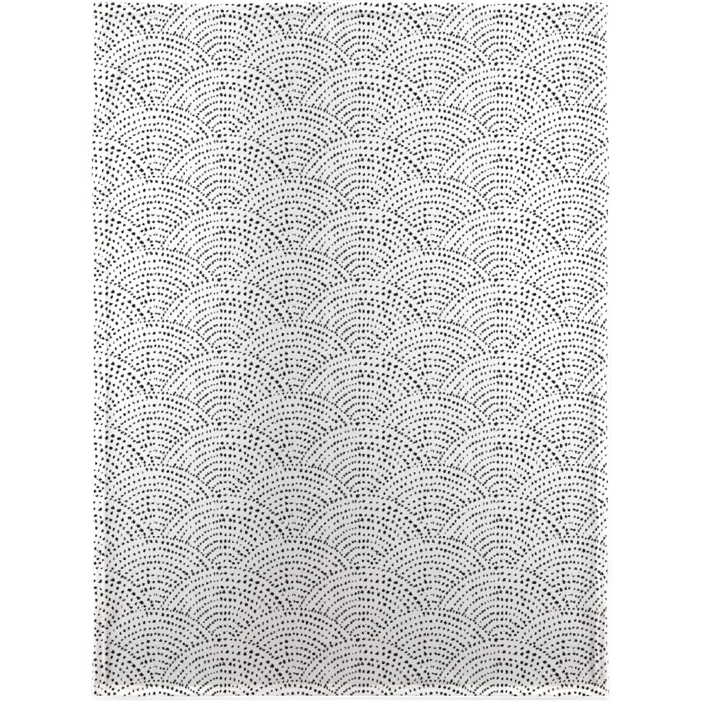Ink Dot Scales Blanket, Sherpa, 30x40, White