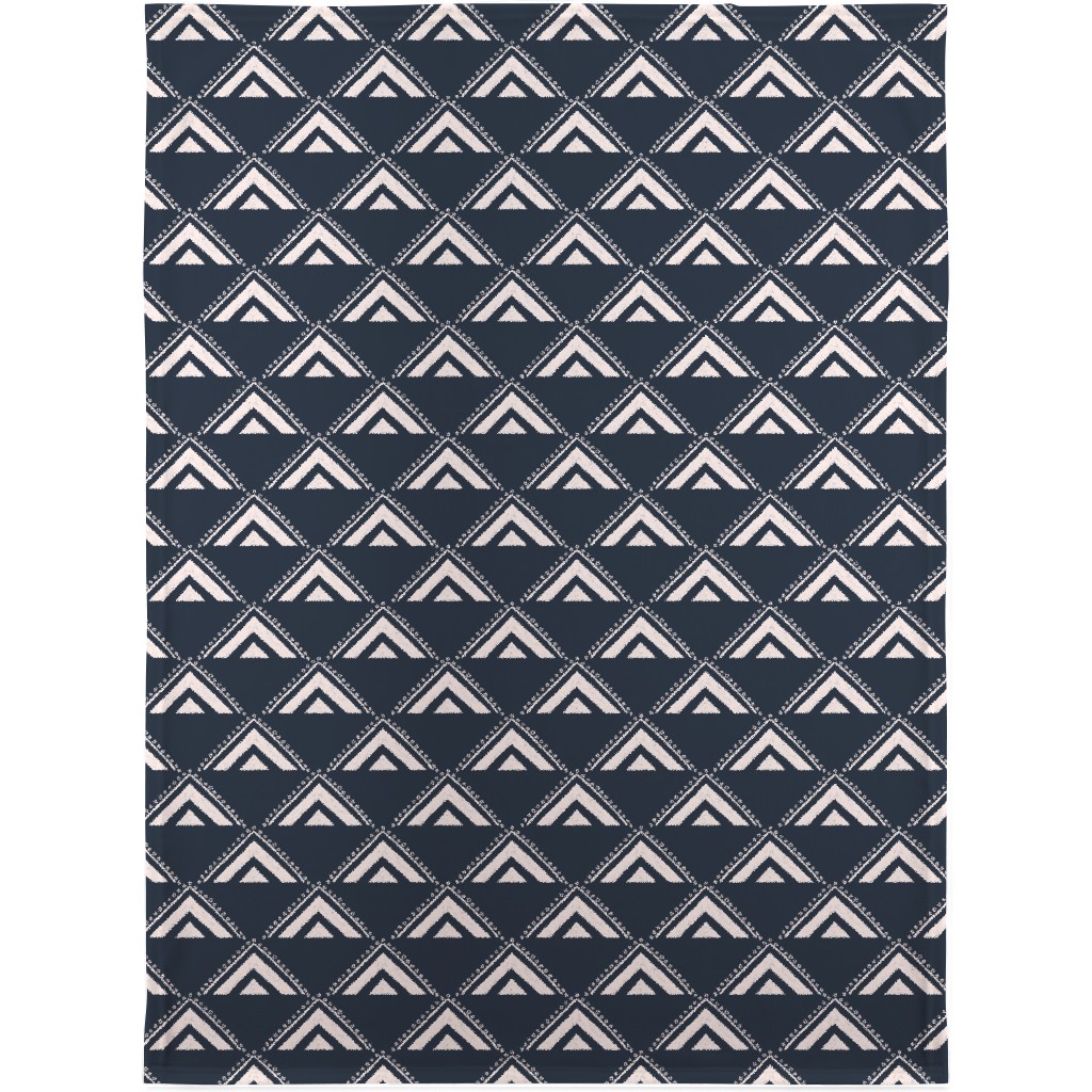 Lead the Way Triangles - Blue Blanket, Sherpa, 30x40, Blue, True Blue