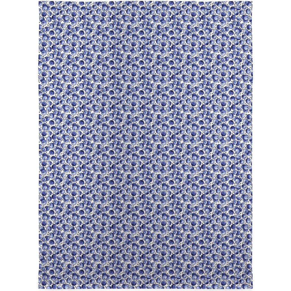 Watercolor Blueberries Blanket, Sherpa, 30x40, Blue, True Blue