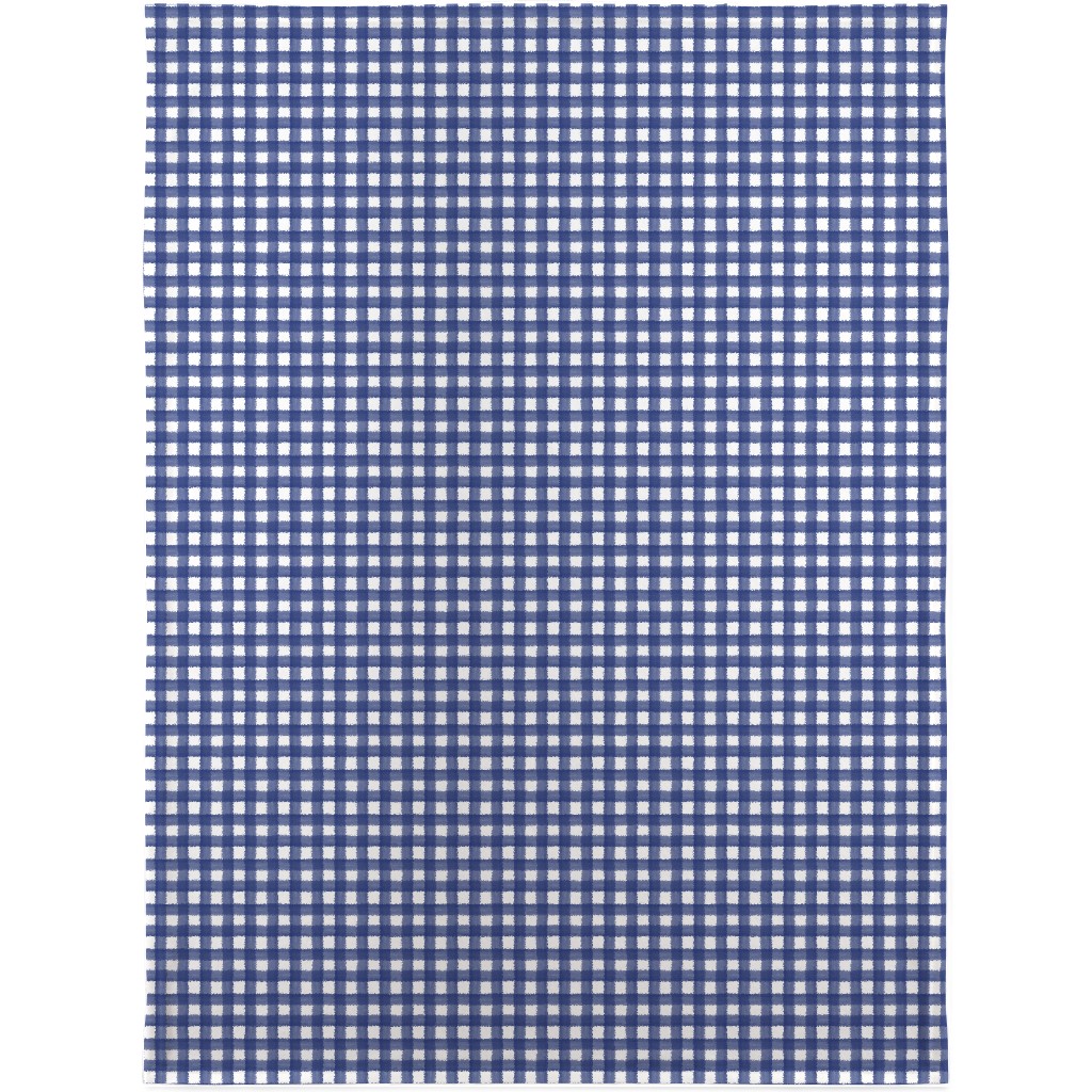 Watercolor Gingham - Navy Blue Blanket, Sherpa, 30x40, Blue