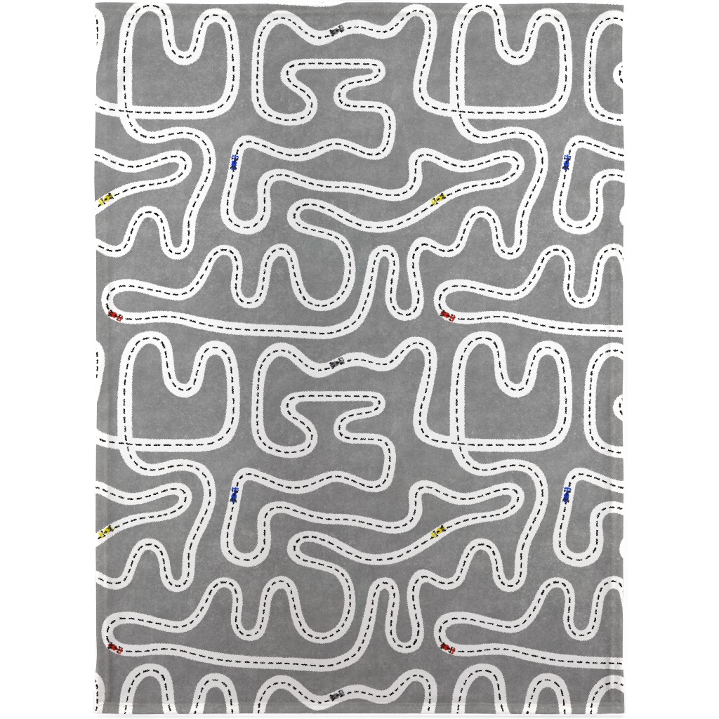 Speed Racers Blanket, Sherpa, 30x40, Gray, Cement