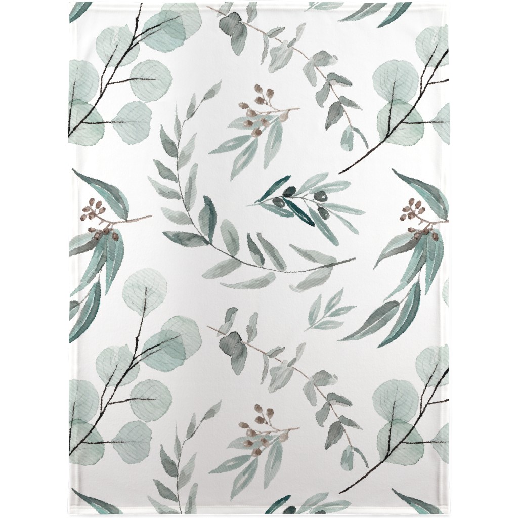 Eucalyptus - Green Blanket, Sherpa, 30x40, Green