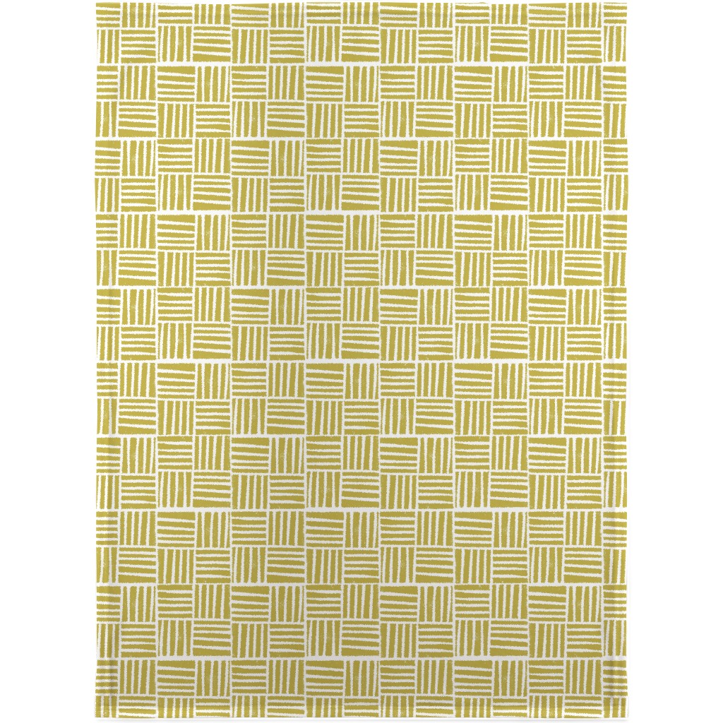 Thatch Stripe Grid - Yellow Blanket, Sherpa, 30x40, Yellow