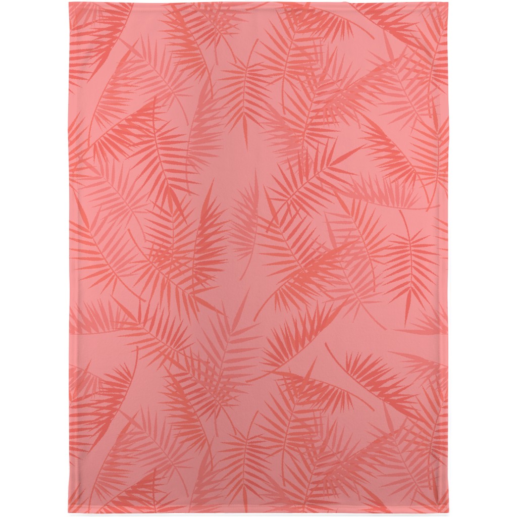 Tropical - Coral Blanket, Sherpa, 30x40, Pink, Bright Pink