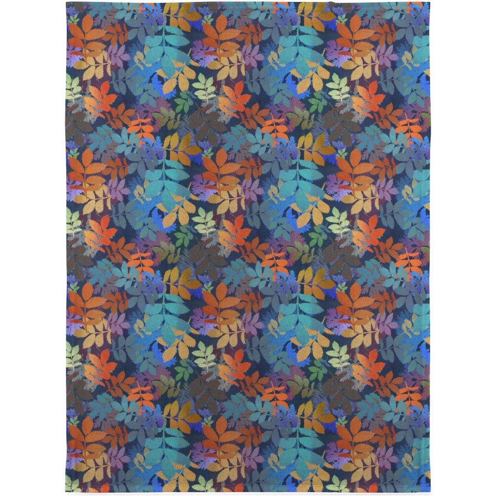 Leaves Falling - Multi Blanket, Sherpa, 30x40, Multicolor