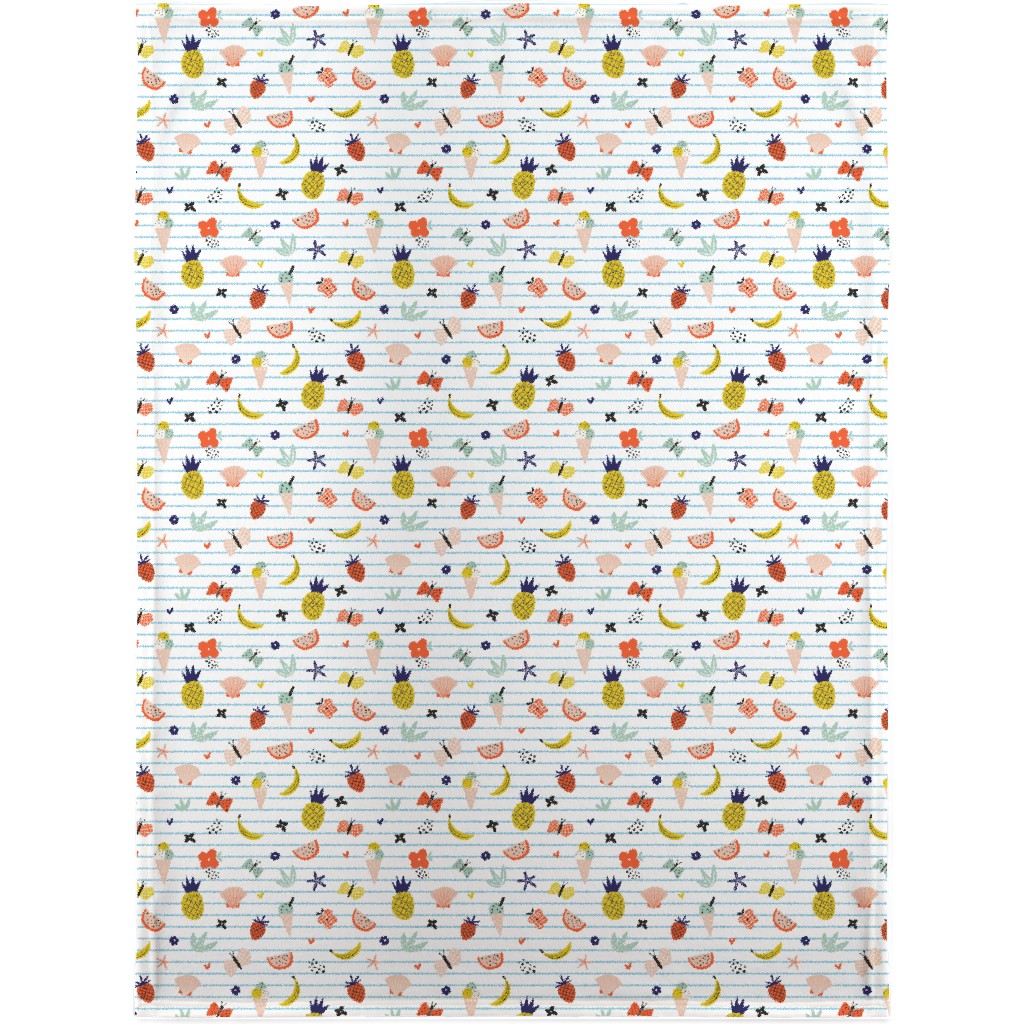 Summer Loving Stripe - Multi Blanket, Sherpa, 30x40, Multicolor