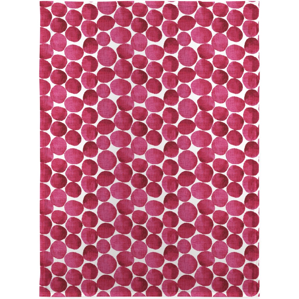 Watercolor Textured Dots - Red Blanket, Sherpa, 30x40, Red