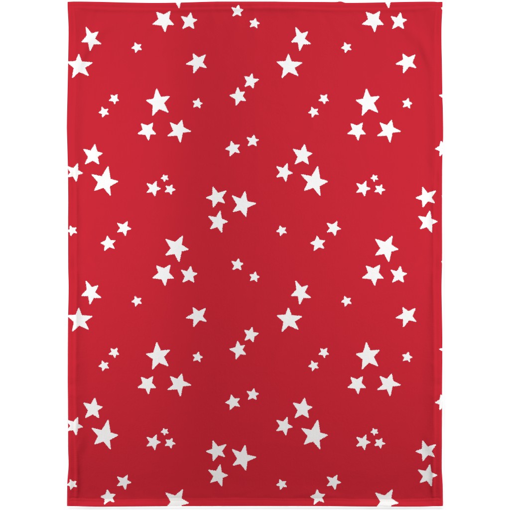 Stars Blanket, Sherpa, 30x40, Red