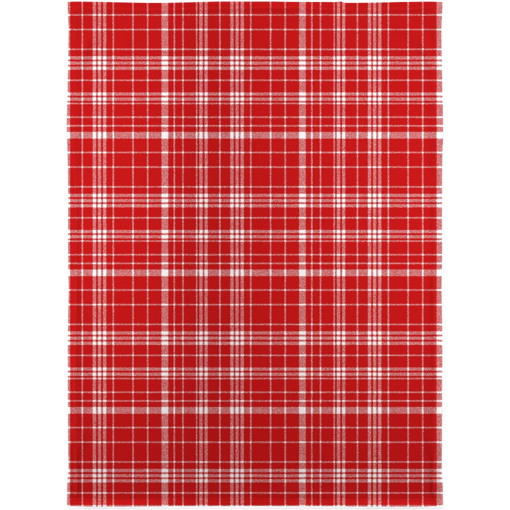 Tartan Check Blanket, Sherpa, 30x40, Red