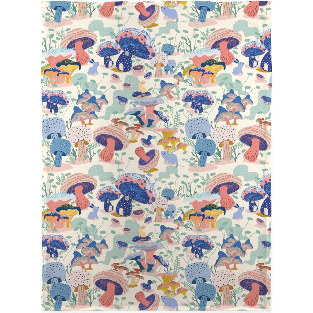 Whimsical Mushroom Village - Multi Blanket, Sherpa, 30x40, Multicolor