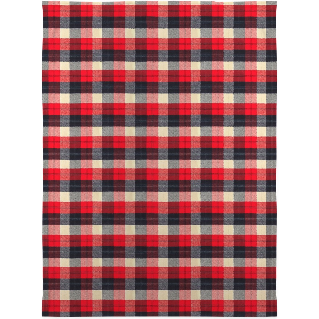 Lumberjack Flannel Buffalo Plaid - Red Blanket, Sherpa, 30x40, Red, Red