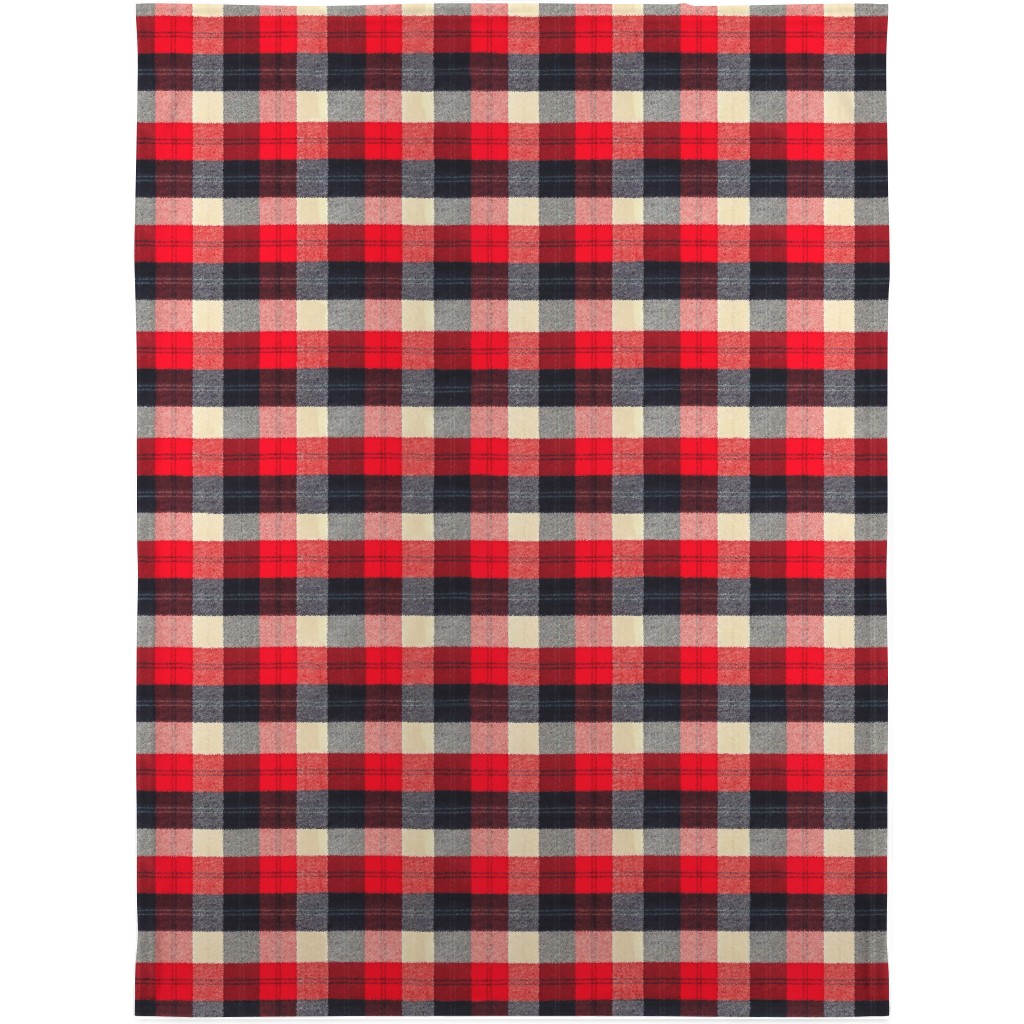 Lumberjack Flannel Buffalo Plaid - Red Blanket, Sherpa, 30x40, Red