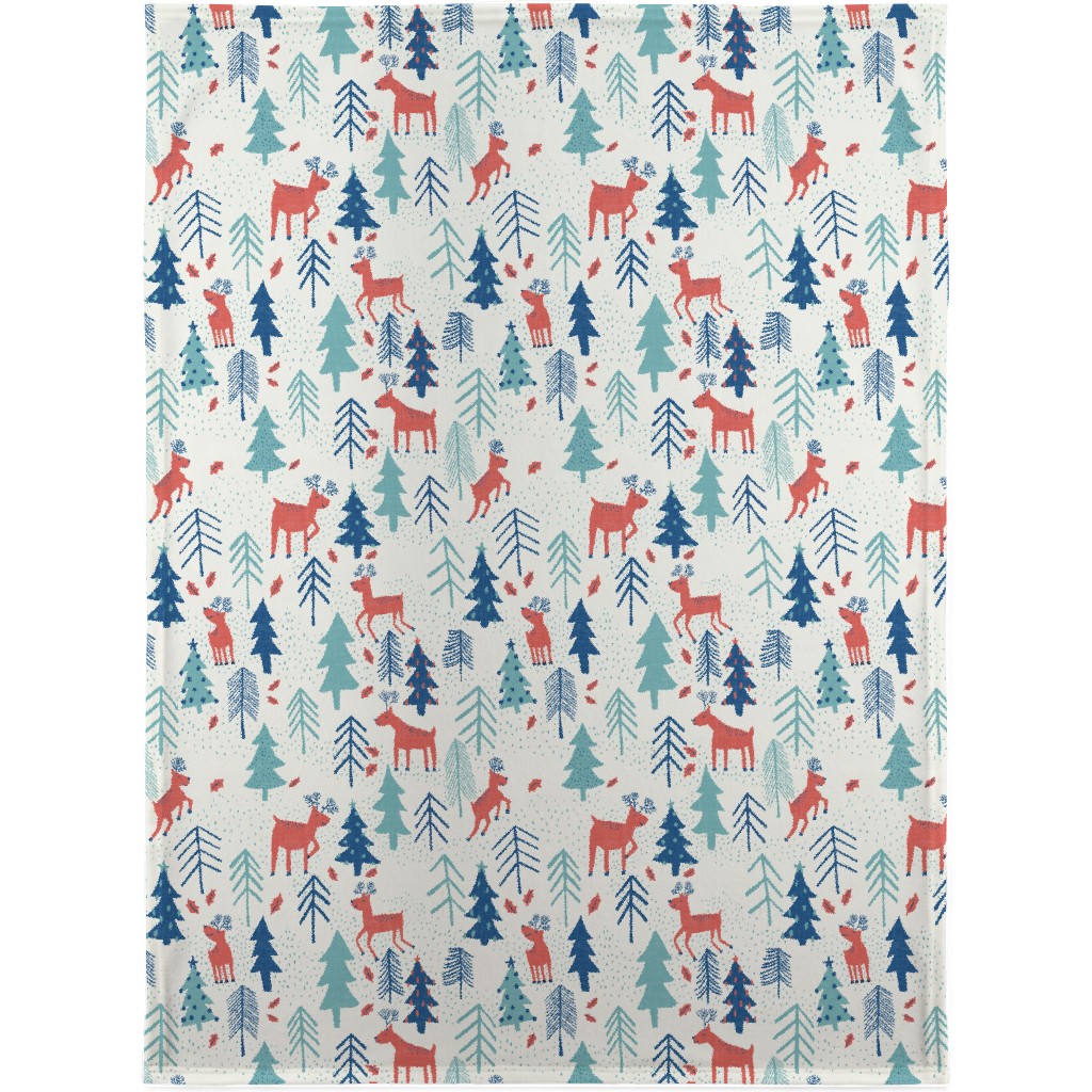 Reindeer Forest - Multi Blanket, Sherpa, 30x40, Multicolor