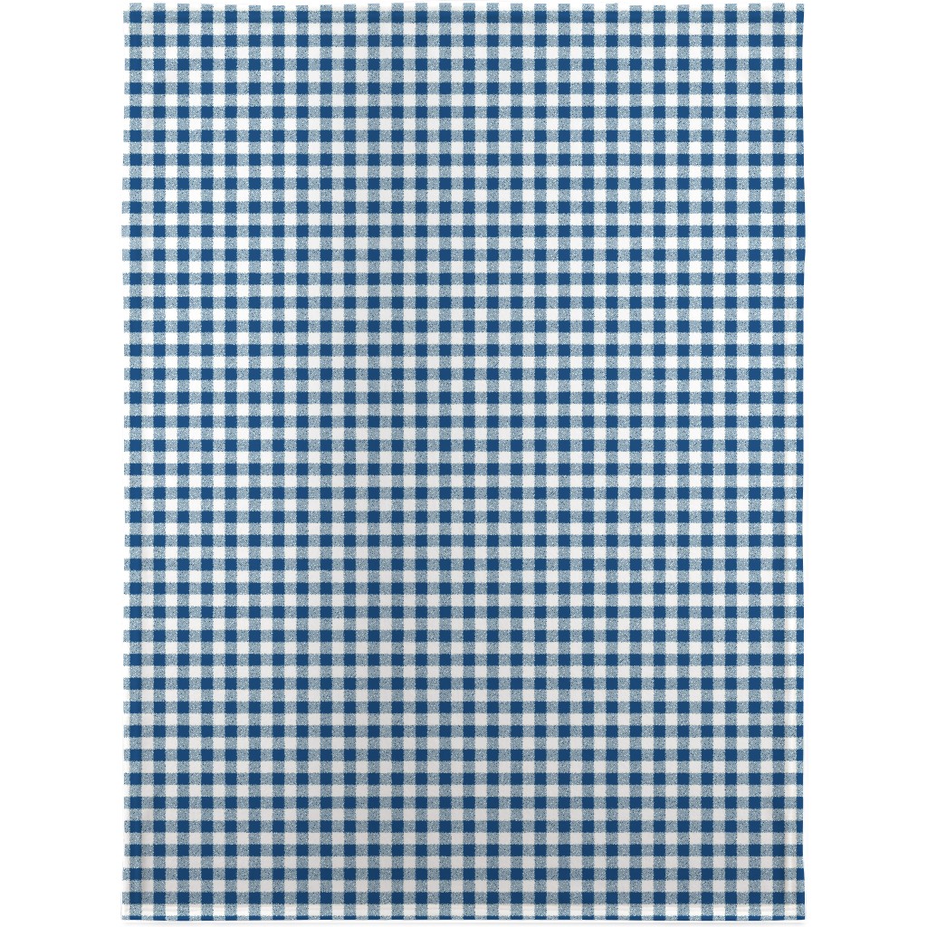 Classic Gingham - Blue Blanket, Sherpa, 30x40, Blue, True Blue