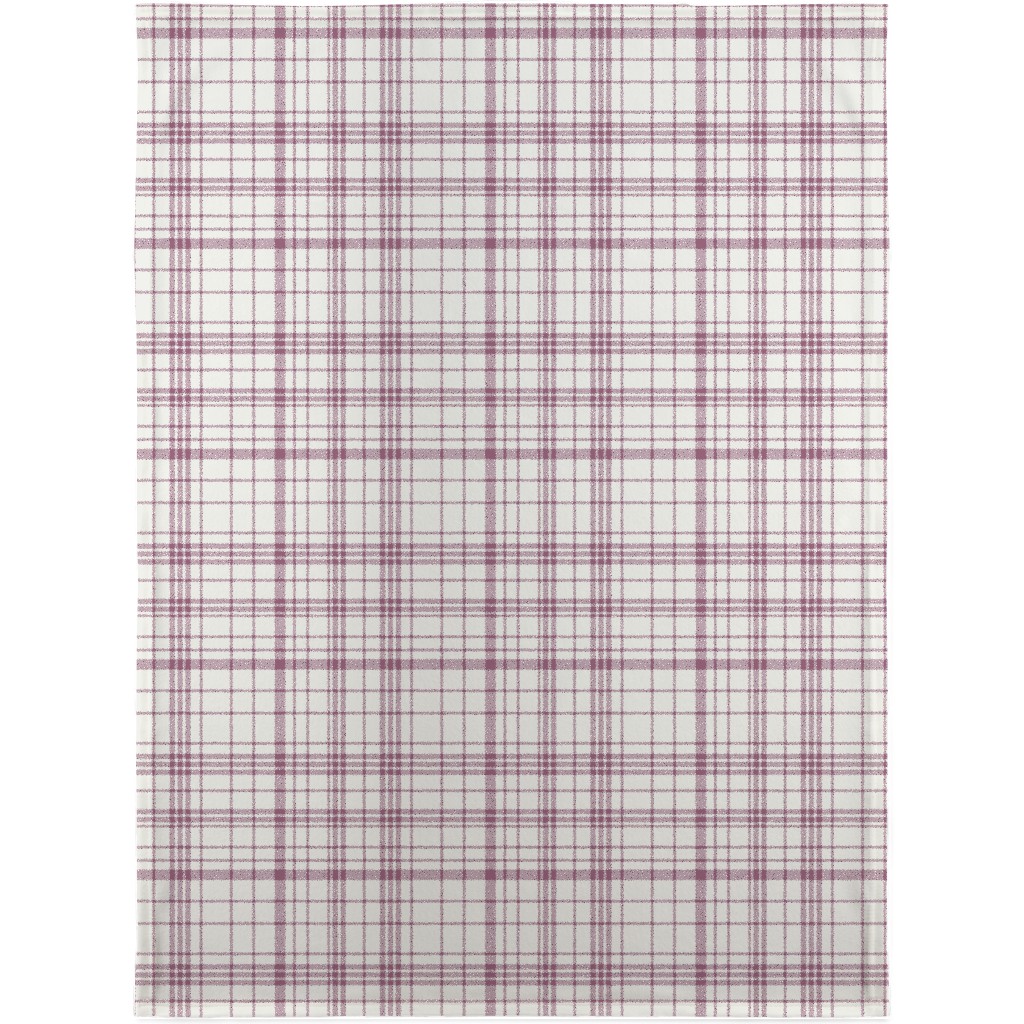 Tartan Check Blanket, Sherpa, 30x40, Purple, Pomegranate