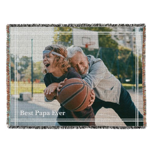 Intersecting Ways Woven Photo Blanket, 54x70, White, white