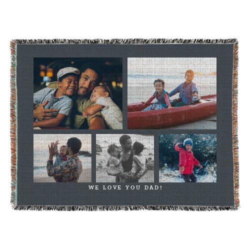 Gallery of Five Woven Photo Blanket, 54x70, Multicolor