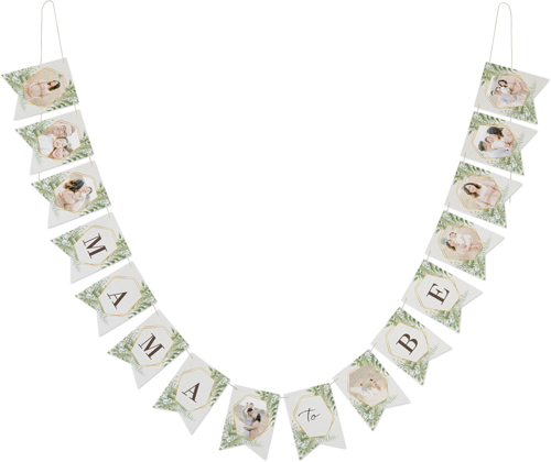 Oh Baby Foliage Bunting Banner, White