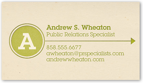 Extraordinary Initial Calling Card, Green, Matte, Signature Smooth Cardstock