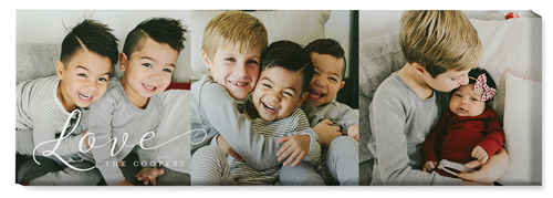 Just Love Pano Trio Wall Art, No Frame, Single piece, Canvas, 12x36, White, white