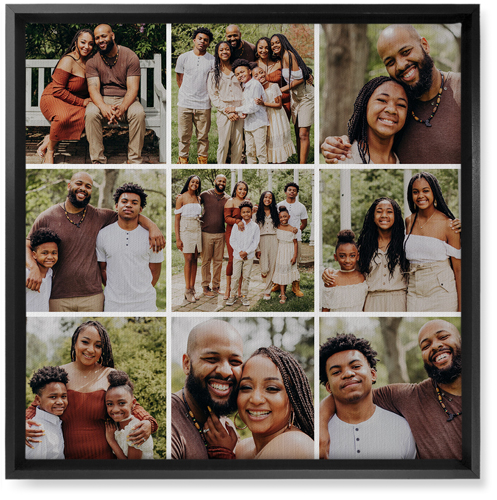 Gallery Grid of Nine Wall Art, Black, Single piece, Canvas, 16x16, Multicolor, multi