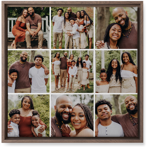 Gallery Grid of Nine Wall Art, Walnut, Single piece, Canvas, 16x16, Multicolor
