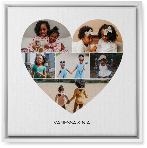 Filled Heart Wall Art, White, Single piece, Canvas, 16x16, White