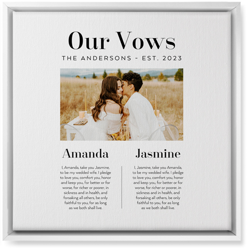 Our Vows Wall Art, White, Single piece, Canvas, 16x16, White, white