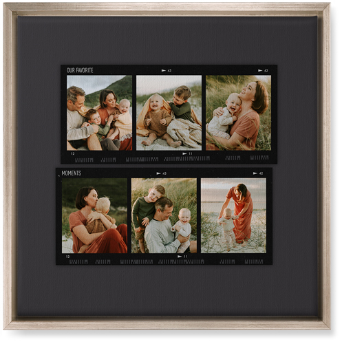 Travel Film Collage Wall Art, Metallic, Single piece, Canvas, 16x16, Gray