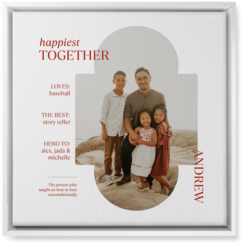 Family Infographic Wall Art, White, Single piece, Canvas, 16x16, White