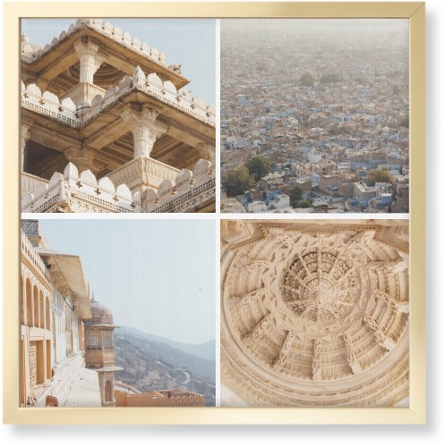 Four Top Wall Art, Gold, Single piece, Canvas, 16x16, Multicolor, multi