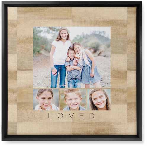 Four Real Wall Art, Black, Single piece, Canvas, 16x16, Beige, khaki