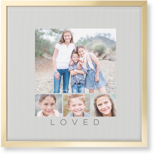 Four Real Wall Art, Gold, Single piece, Canvas, 16x16, Gray, silver lining