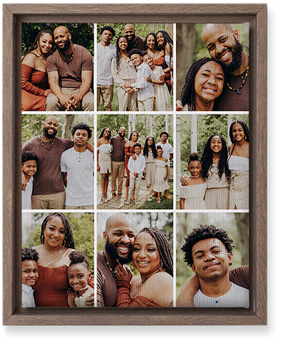 Gallery Grid of Nine Wall Art, Walnut, Single piece, Canvas, 8x10, Multicolor