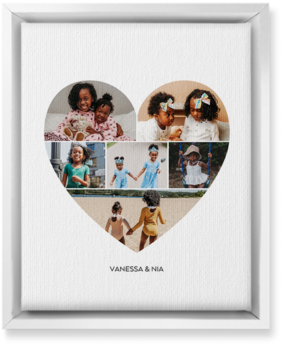 Filled Heart Wall Art, White, Single piece, Canvas, 8x10, White