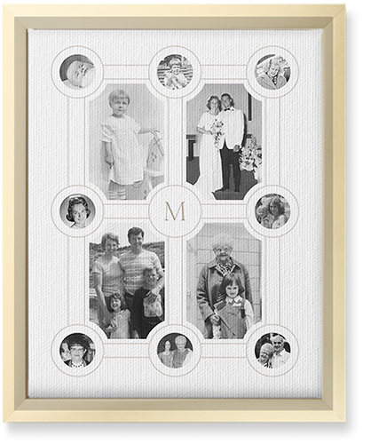 Vintage Family Tree Wall Art, Gold, Single piece, Canvas, 8x10, White
